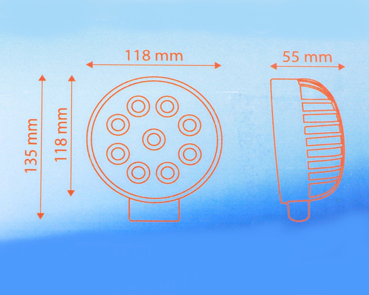 Lampa robocza LED skupiona 3600Lm IP67 mocna
