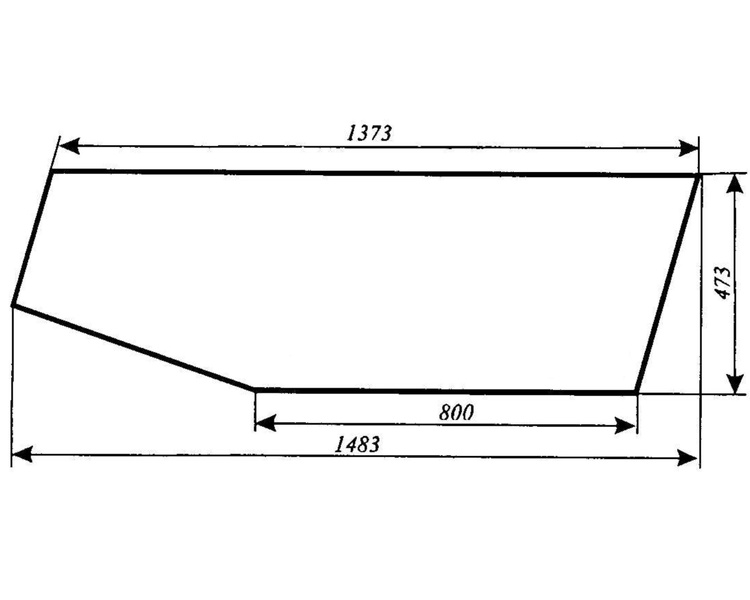 szyba do ciągnika C-360 kabina czeska nowy typ - drzwi (lewa, prawa) dłuższe (129a)