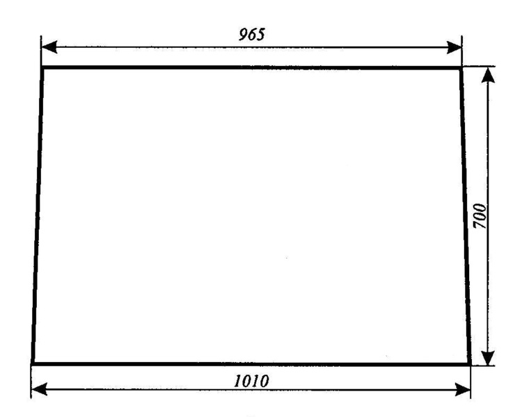 szyba do ciągnika C-360M kabina w ramkach z rury kwadratowej - przednia (148)