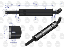 Tłumik okrągły krótki C-330 830mm oryginał Ursus 42402071