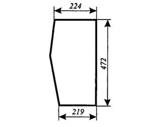 szyba do ciągnika Farmot 250 D kabina Koja Smolniki - przednia dolna (lewa, prawa) (437)