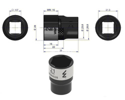 Nasadka sześciokątna 1/2" 21 mm Waryński