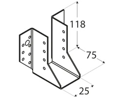 Wieszak belki 25x118x75x2,0 dmx