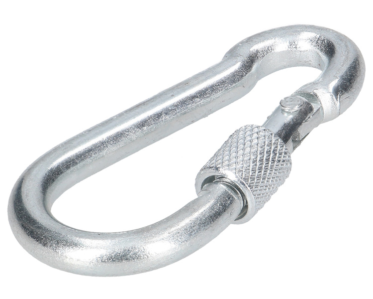 Karabińczyk metalowy z zabezpieczeniem 6x60mm stalowy