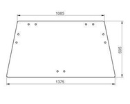 szyba do ciągnika Deutz-Fahr - przednia i tylna zielona (5340)04314333