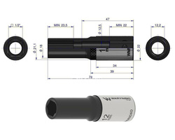 Nasadka sześciokątna 1/2" 12 mm długa Waryński