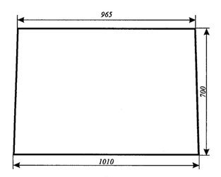 szyba do ciągnika C-360M kabina w ramkach z rury kwadratowej - przednia (148)