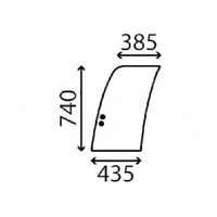 szyba Kobelco, New Holland - drzwi przednia górna lewa przesuwana YN02C02035P1, YN02C02035P1, 72210403 (5005)