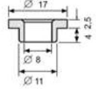 plastikowa tulejka redukcyjna z kołnierzem 8x11mm L=6,5mm