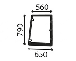 szyba do ciągnika Case, Fiat, Ford, New Holland - boczna prawa 82009812, 82029320 (1249)