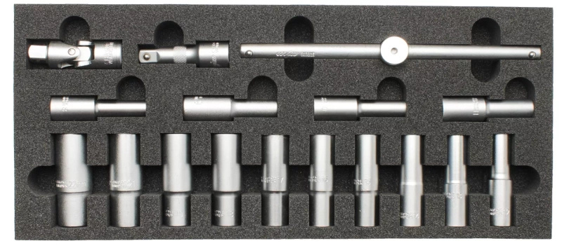 Wkład do skrzynki nasadki długie 1/2 i akcesoria 17 elementów MJW