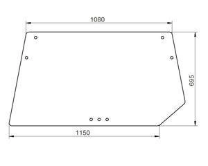 szyba do ciągnika Deutz-Fahr - tylna zielona 04363899 (4937)