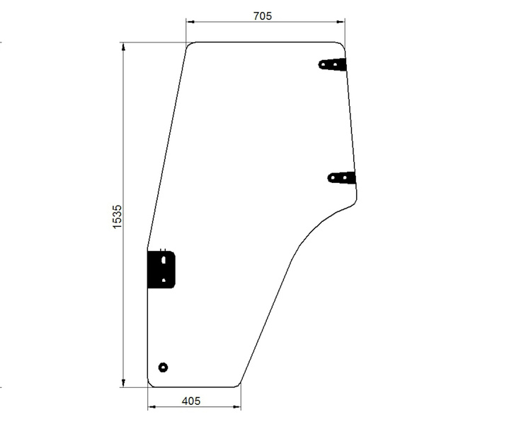 szyba do ciągnika Case, New Holland - drzwi lewe 82036001, 82019226 (1069)