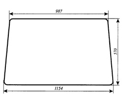 szyba do ciągnika Massey Ferguson 550 560 565 575 590 592 595 - drzwi góra (lewa, prawa) (877)