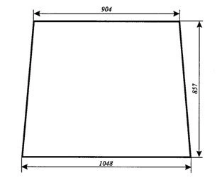 szyba do ciągnika T25 kabina POM Zamość - tylna (337a)