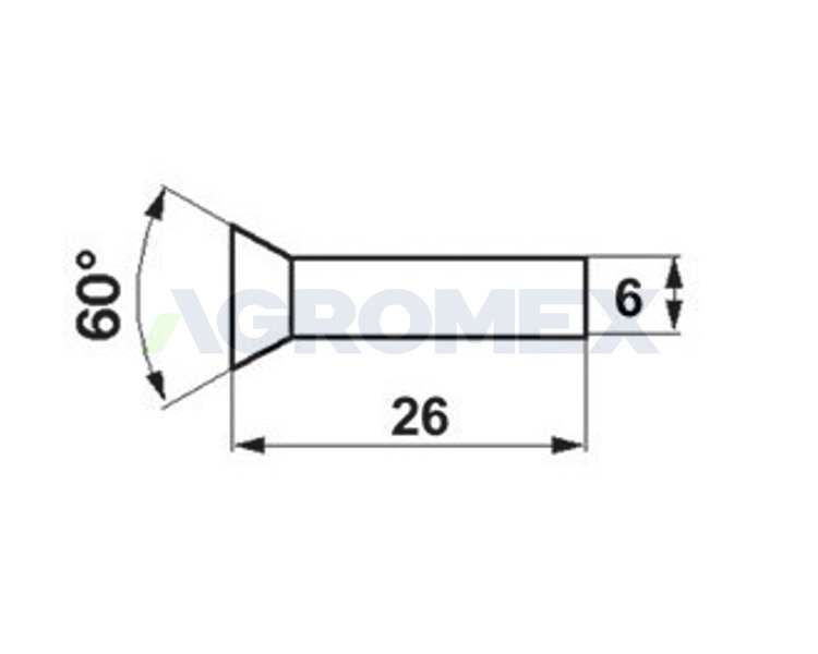 Nit stożkowy płaski kombajn Claas Dominator Mega 237053 6,0x26mm 80 szt.