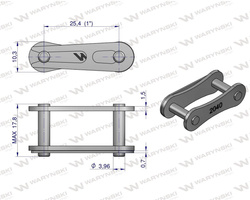 Zamek łańcucha 2040 208A (R1 1) Waryński