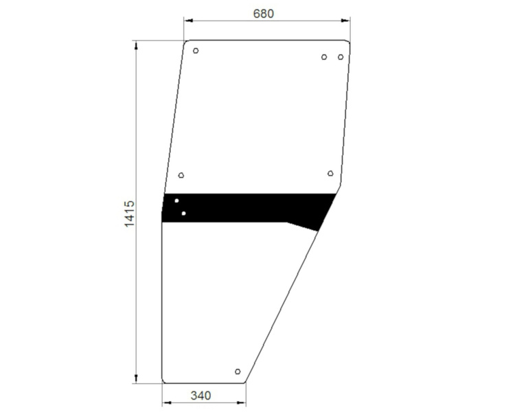 szyba do ciągnika Deutz-Fahr - drzwi lewe bezbarwne 04347340 (1055)