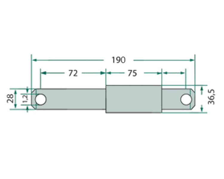 Sworzeń łącznika dolnego stopniowy 190mm fi 28