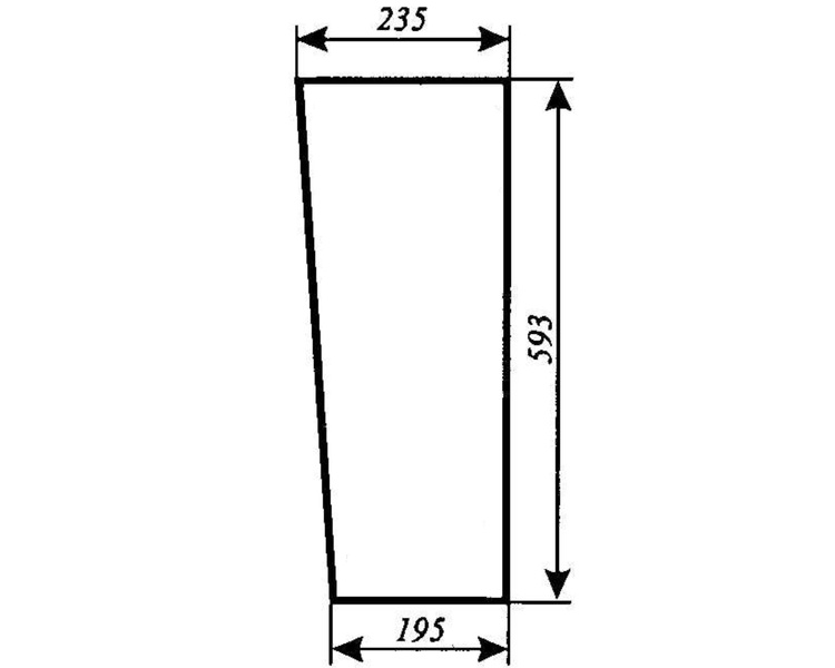 szyba do ciągnika MF-255 kabina Chełmża, Mała Grzywna, Lubsko - przednia dolna prawa (52)
