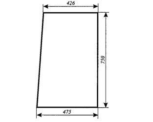 szyba do ciągnika T25 A2 kabina Naglak Koźmin - drzwi (lewa, prawa) (791)