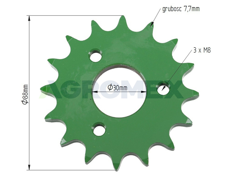 Zębatka napędu wytrząsaczy John Deere Z-16 Z30028