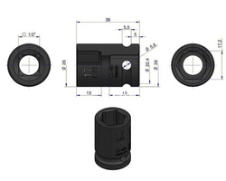 Nasadka udarowa sześciokątna 1/2" 17 mm Waryński