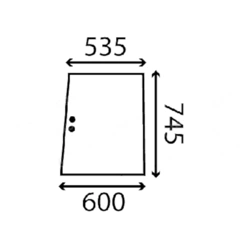 szyba do ciągnika John Deere - tylna przesuwana AR87997