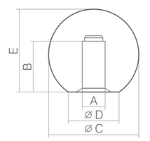 gałka dźwigni fi 32mm, M8 zielona