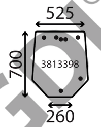 szyba Massey Ferguson - tylna VA374756 (4572)