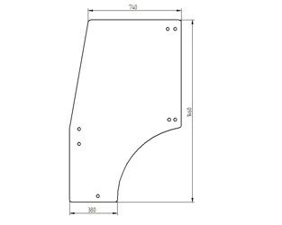 szyba do ciągnika Kubota - drzwi lewe 6C23072112 (4685)