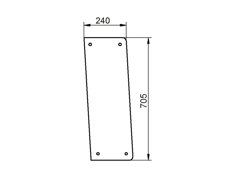 szyba do ciągnika Deutz-Fahr - narożnikowa bezbarwna 04383614 (0047)