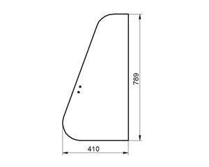 szyba ładowarka teleskopowa CAT - drzwi górna przesuwana 166-1911 (1983)