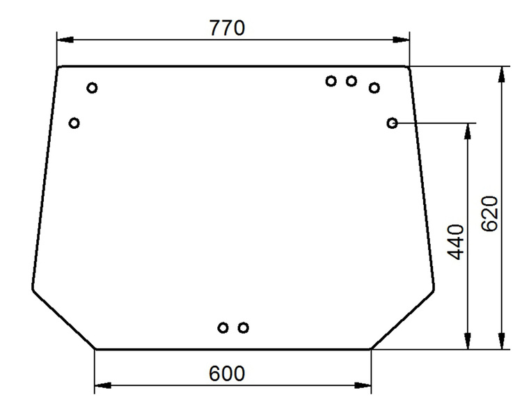 szyba do ciągnika Case seria - tylna 335742A1 (2462)