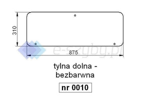 szyba do ciągnika CASE seria XL - tylna dolna (0010) 3233032R2