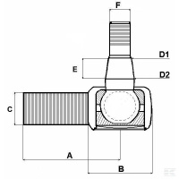 Przegub kulowy 105mm M24x1,5 stożek 20-22 Case K260250