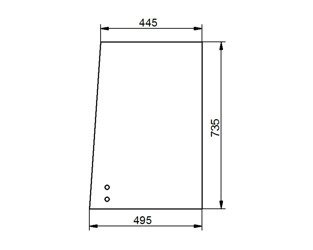 szyba Bobcat, Doosan - boczna prawa tylna przesuwana 7260504 (3347)