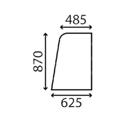 szyba JCB - drzwi górna lewa 827/30416, 827/20335