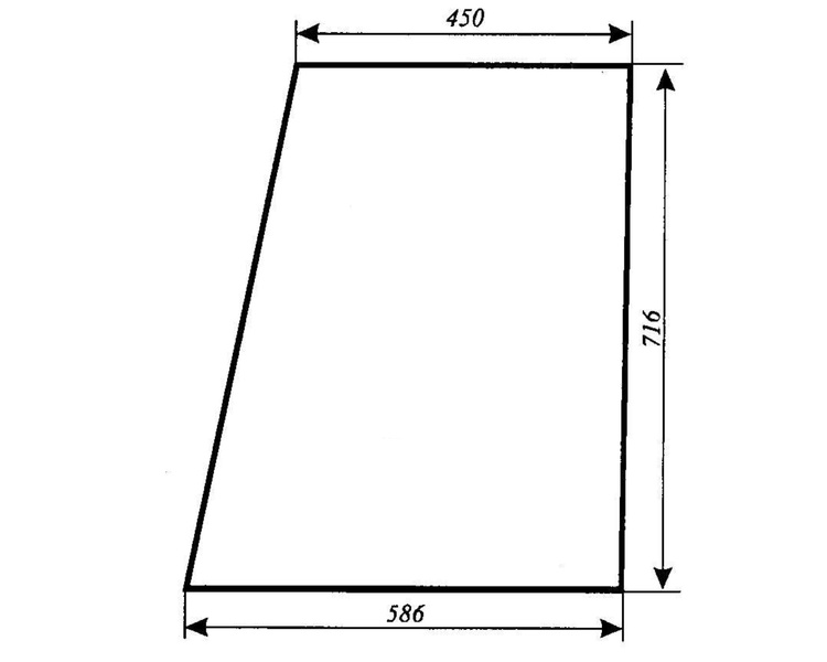 szyba do ciągnika Fendt - drzwi górna bezbarwna 178810110030 (856)