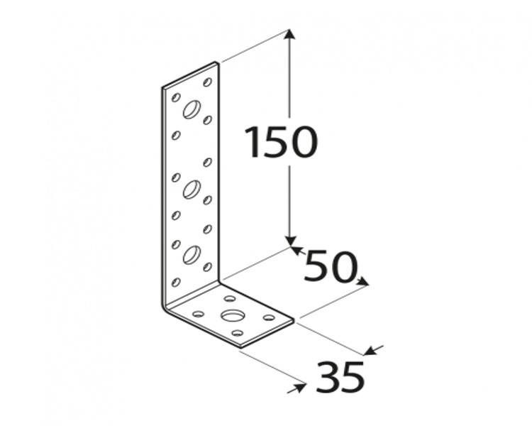 Kątownik łącznikowy 50x150x35x2,5 dmx