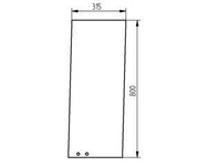 szyba koparka CAT - drzwi górna tylna przesuwana 286-8866 (1984)