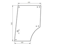 szyba do ciągnika John Deere - drzwi górna L57904 (1216)