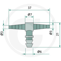 trójnik do wężyka spryskiwacza 6mm-3mm