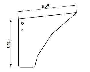 szyba do ciągnika Case - drzwi dolna 134703118 (1403)
