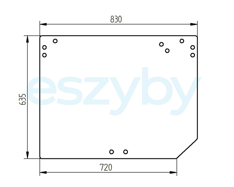 szyba JCB Fastrac 2155 2170 2115 2125 2135 2140 2150 - tylna 827/30511 (2656)