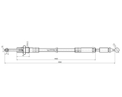 Linka do sterowania rozdzielaczem na kulkę (stalowa) L-4500mm Waryński