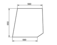 szyba do ciągnika Deutz-Fahr - drzwi górna 520770 (2362)