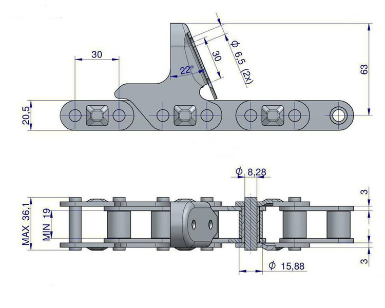 Łańcuch obrywacza kolb CA627-76Ps New Holland 84977231 Waryński