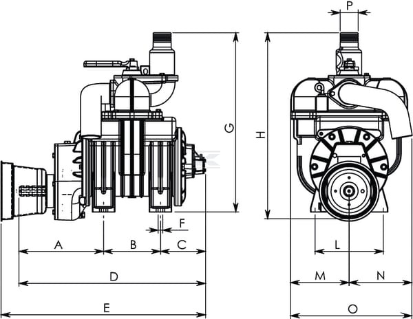 Pompa próżniowa beczkowozu B&P MEC 8000M