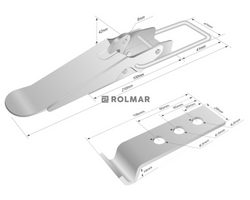 Spinacz zaczep zamek burty uniwersalny 210 mm x 47 mm klamra z drutu fi-5mm